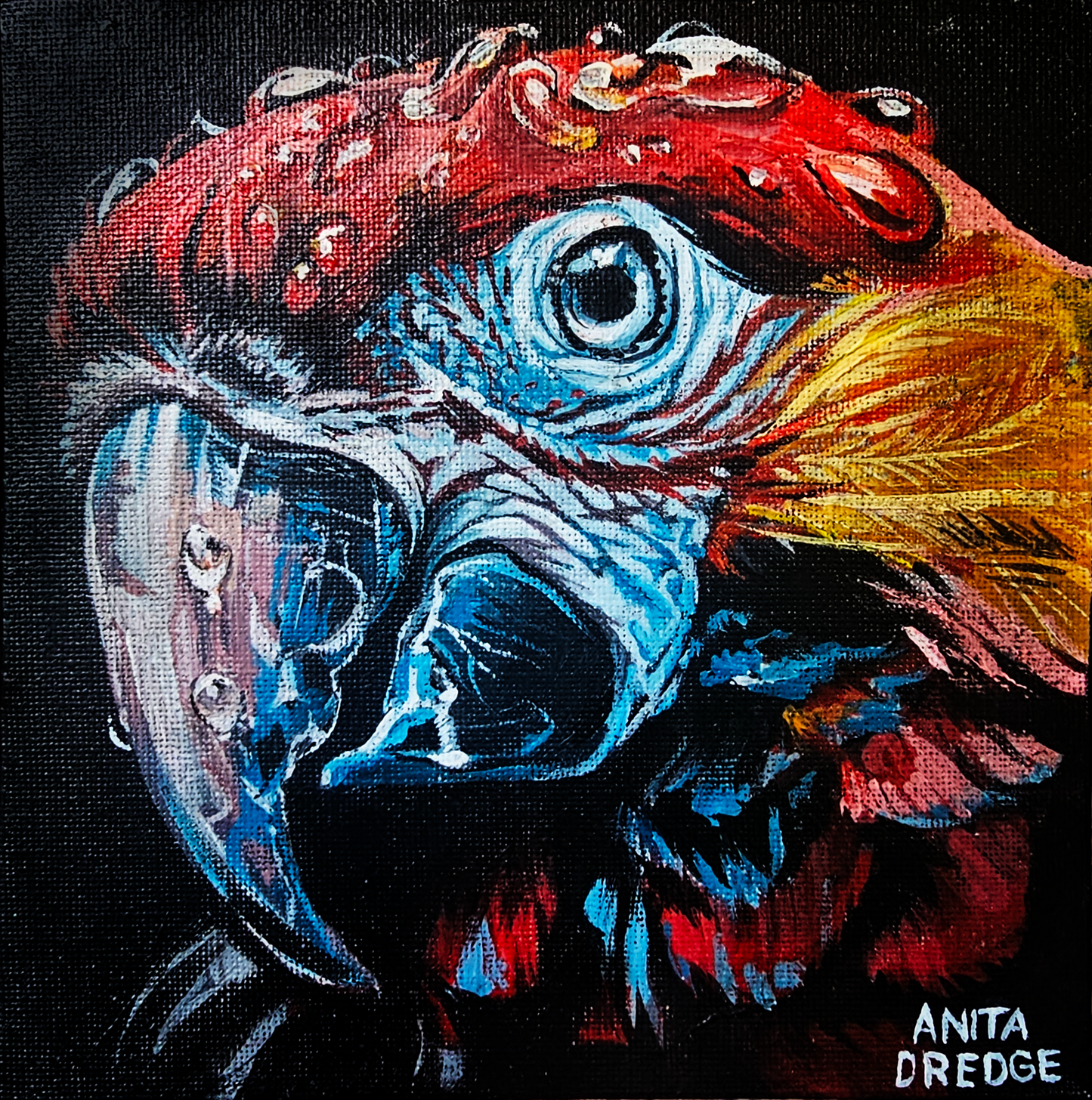 Parrot Painting | Acrylic on canvas | 15cm x 15cm