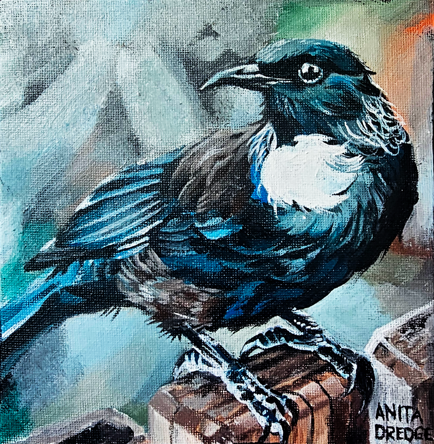 Tui Painting | Acrylic on Canvas | 15cm x 15cm