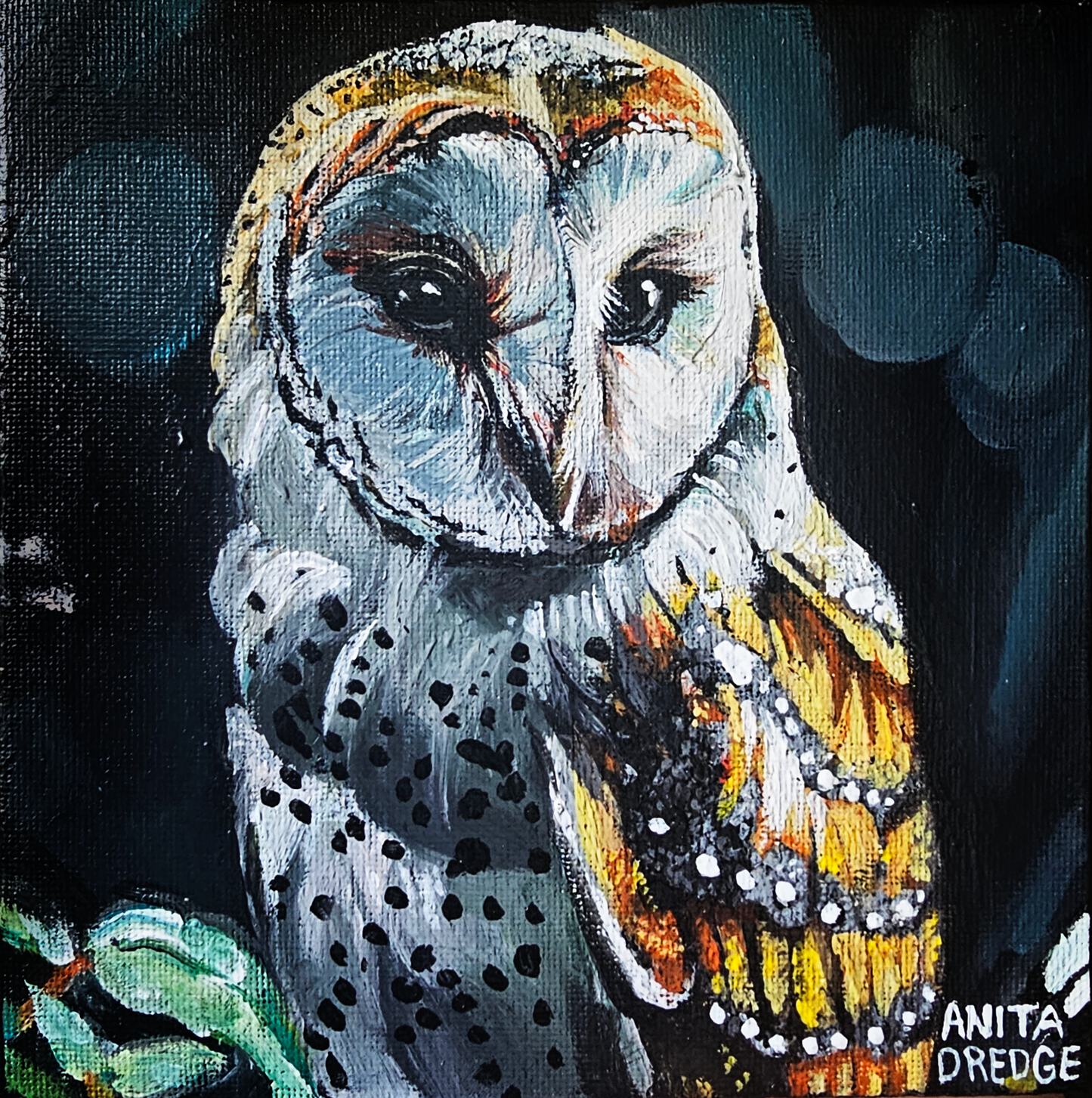 Owl Painting | Acrylic on Canvas | 15cm x 15cm